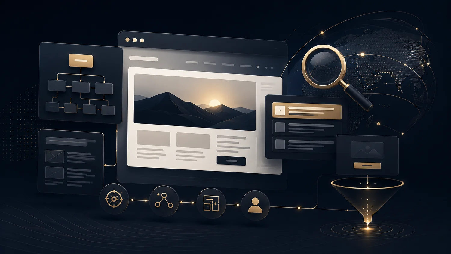 Visuelle Darstellung für professionelle Websites und digitale Struktur